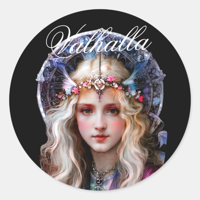 Viking Princess (Valhalla) Runder Aufkleber (Vorderseite)