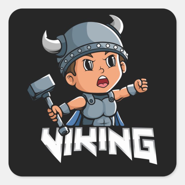 Viking Quadratischer Aufkleber (Vorderseite)
