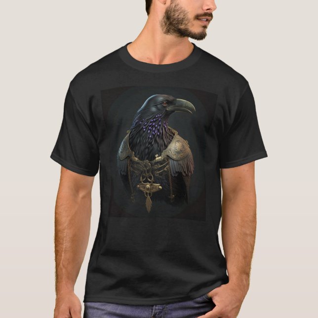 Viking Raven Norse Warrior Crow Vikings Style T-Shirt (Vorderseite)