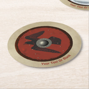 Viking Raven Shield Runder Pappuntersetzer