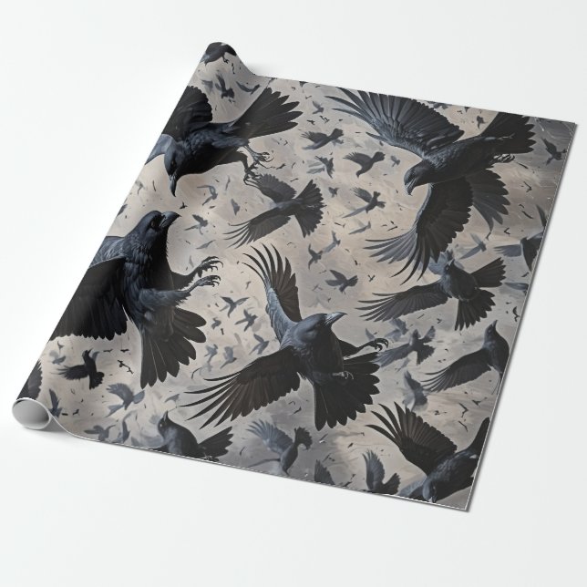 Viking Ravens Wrapping Paper Geschenkpapier (Ungerollt)