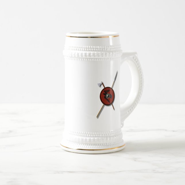 Viking Ravenschild und Waffen Bierglas (VorderseiteRechts)