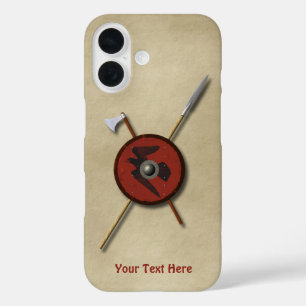 Viking Ravenschild und Waffen iPhone 16 Hülle