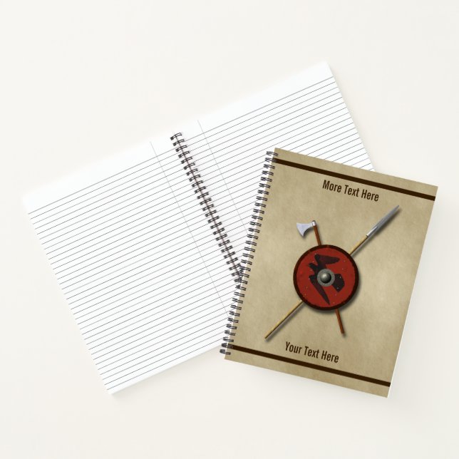 Viking Ravenschild und Waffen Notizbuch (Innenseite)