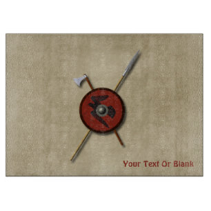 Viking Ravenschild und Waffen Schneidebrett