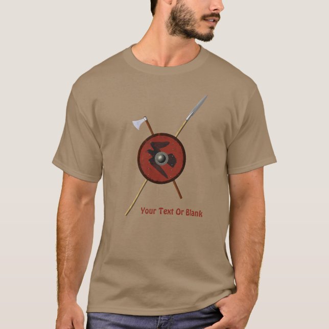 Viking Ravenschild und Waffen T-Shirt (Vorderseite)