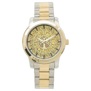 Viking-Runen mit Baum-Uhr Armbanduhr