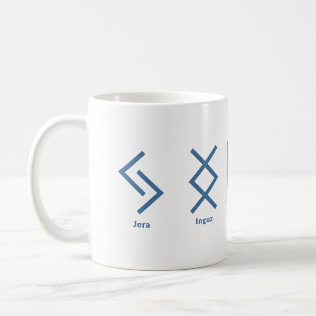 Viking Runes Norse Mythology Navy Geometric Kaffeetasse (Links)