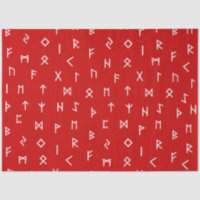 Viking Runes on Red Background