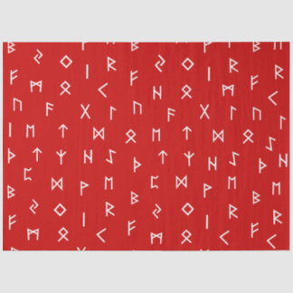 Viking Runes on Red Background Seidenpapier