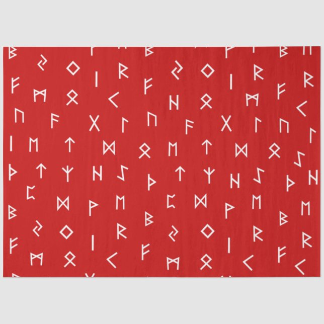 Viking Runes on Red Background Seidenpapier (Vorderseite)