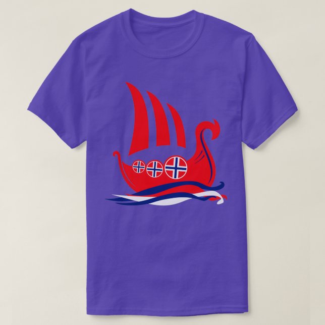 Viking Schiff Norwegen T-Shirt (Design vorne)