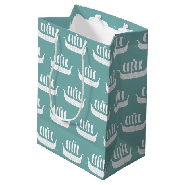 Viking-Schiffe giftbag Mittlere Geschenktüte (Rückseite Schrägansicht)