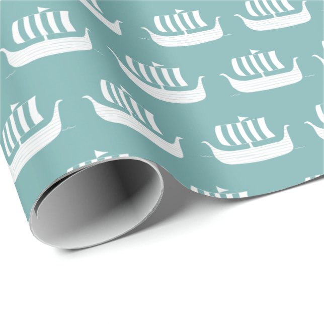 Viking-Schiffs-Packpapier Geschenkpapier (Rolleneckpunkt)