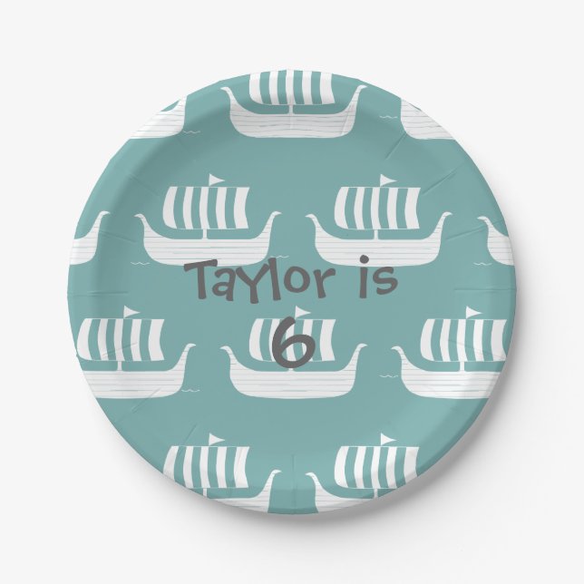 Viking-Schiffs-Pappteller Pappteller (Vorderseite)