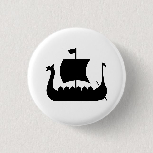 Viking-Schiffs-Piktogramm-Knopf Button (Vorderseite)