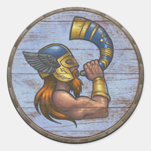 Viking-Schild-Aufkleber - Heimdallr Runder Aufkleber
