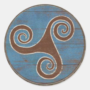 Viking-Schild-Aufkleber - Triskele Runder Aufkleber