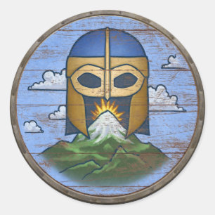 Viking-Schild-Aufkleber - Walhall Runder Aufkleber