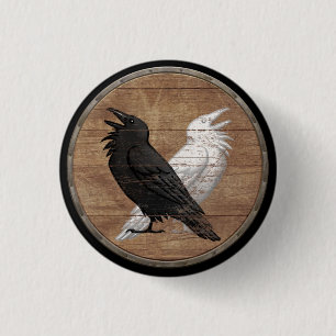 Viking-Schild-Knopf - Odins Raben Button