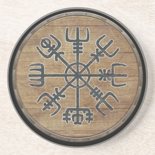 Viking-Schild - Vegvísir Getränkeuntersetzer (Vorne)