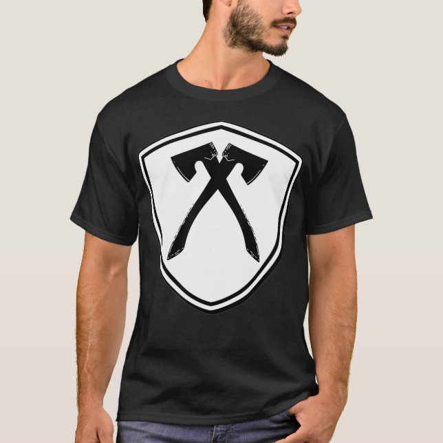 Viking Shield Axe Throwing Vintage Graphic T-Shirt (Vorderseite)