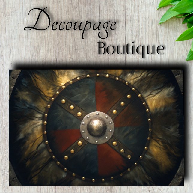 Viking Shield Decoupage Seidenpapier (Viking Shield Decoupage Tissue Paper)