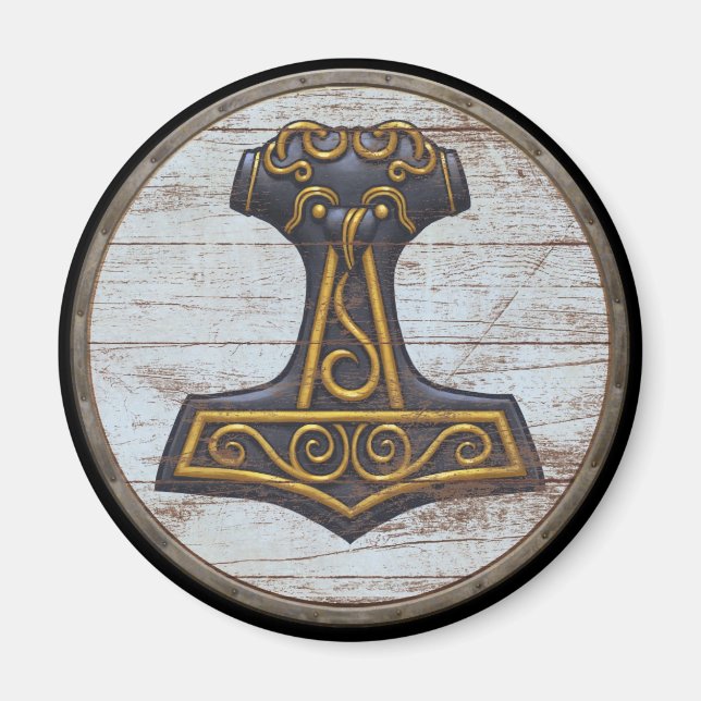 Viking Shield Magnet - Mjolnir (Vorne)