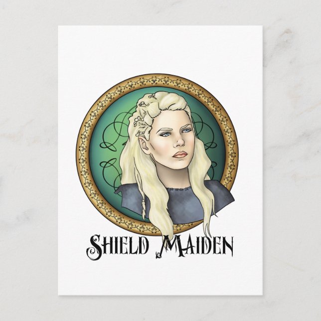 Viking Shield Maiden Postkarte (Vorderseite)