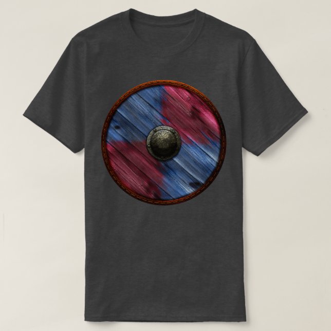 Viking Shield Quarter rot blau T-Shirt (Design vorne)