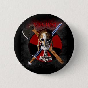 VIKING – Shield Skull Button