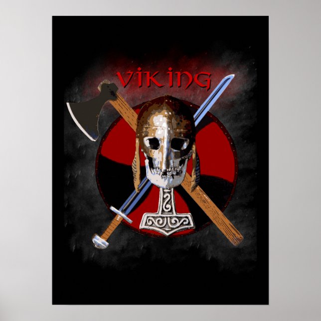 VIKING - Shield Skull Poster (Vorne)