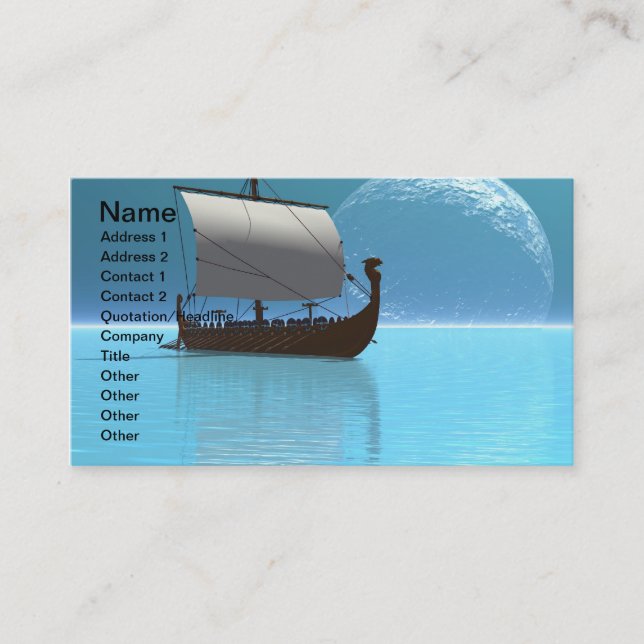 Viking Ship 2 Business Card Visitenkarte (Vorderseite)