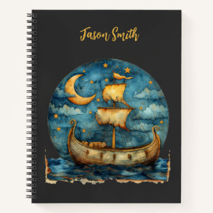 Viking Ship Back to School Notebook Personalisiert Notizbuch
