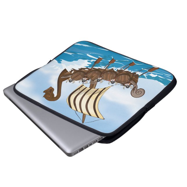 Viking Ship Laptopschutzhülle (Vorne Knopf)