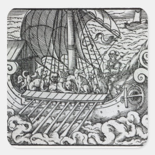 Viking Ship Quadratischer Aufkleber
