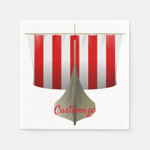 Viking Ship Sailing Thunder_Cove Serviette