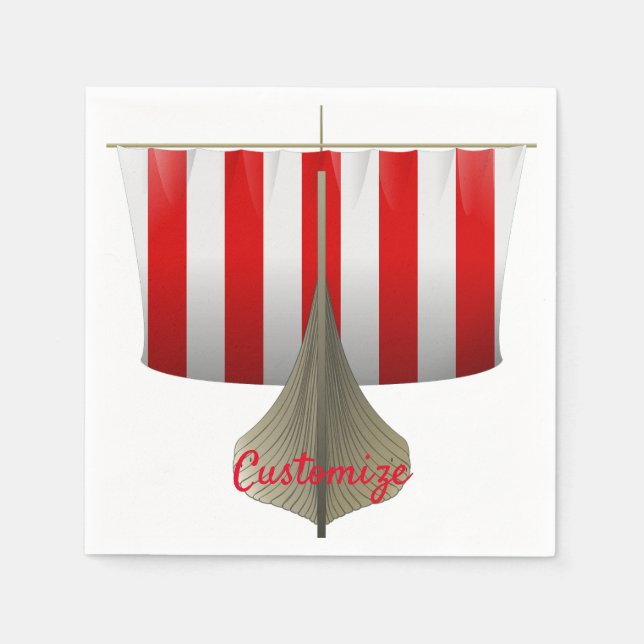 Viking Ship Sailing Thunder_Cove Serviette (Vorderseite)