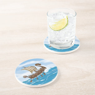 Viking Ship Sandstein Untersetzer