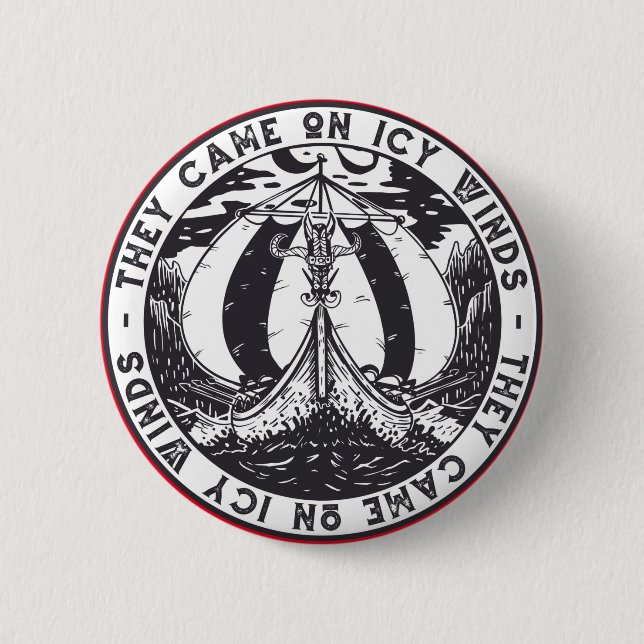 Viking Ship skandinavisches Geschichtsdesign Button (Vorderseite)