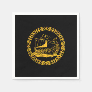 Viking Ship Warrior Valhalla Norse Mythology Gift Serviette