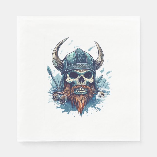 Viking Skull Berserker Serviette (Vorderseite)