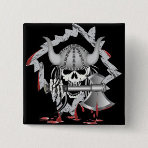 Viking Skull Button