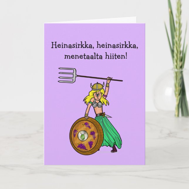Viking St. Urho's Day Card bei Frauen Karte (Vorderseite)