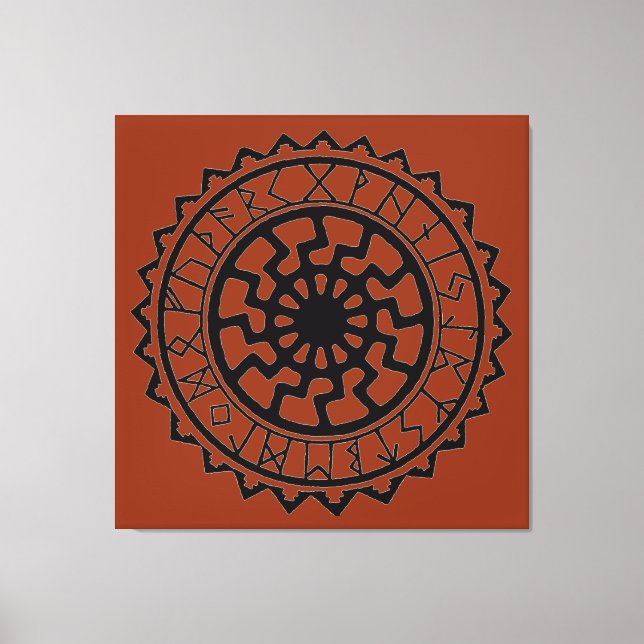 Viking Sun Celtic Rune Calendar-Leinwand Leinwanddruck (Vorderseite)