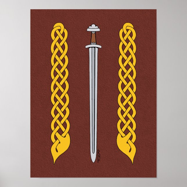 Viking Sword und Plaitwork Poster (Vorne)