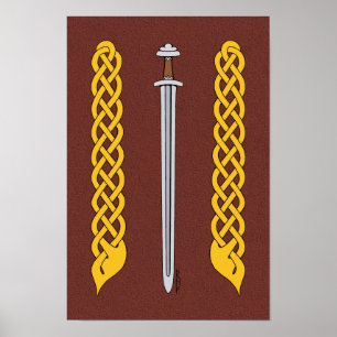 Viking Sword und Plaitwork Poster