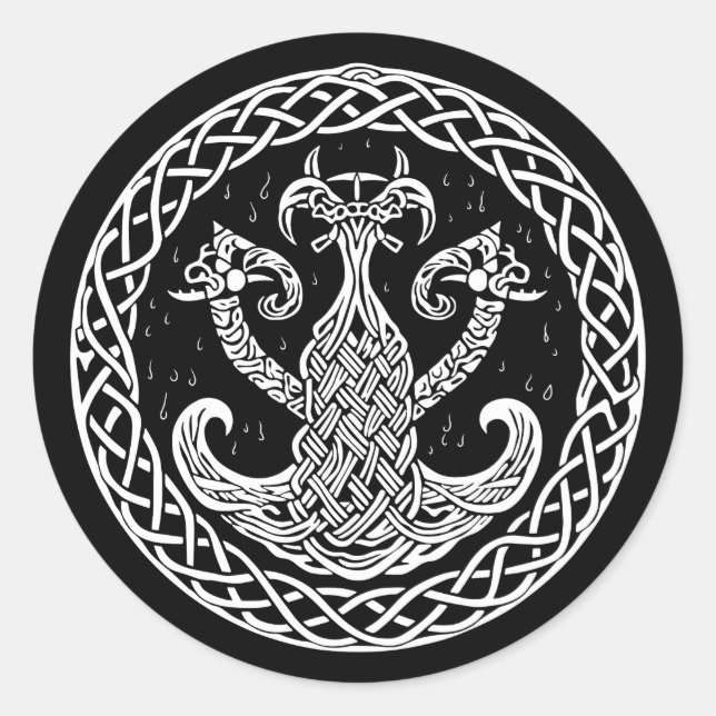 Viking-Symbol Runder Aufkleber (Vorderseite)