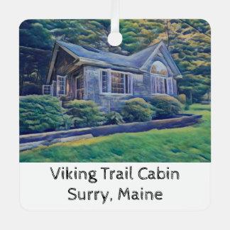 Viking Trail Cabine Aquarelle Ornement de Noël