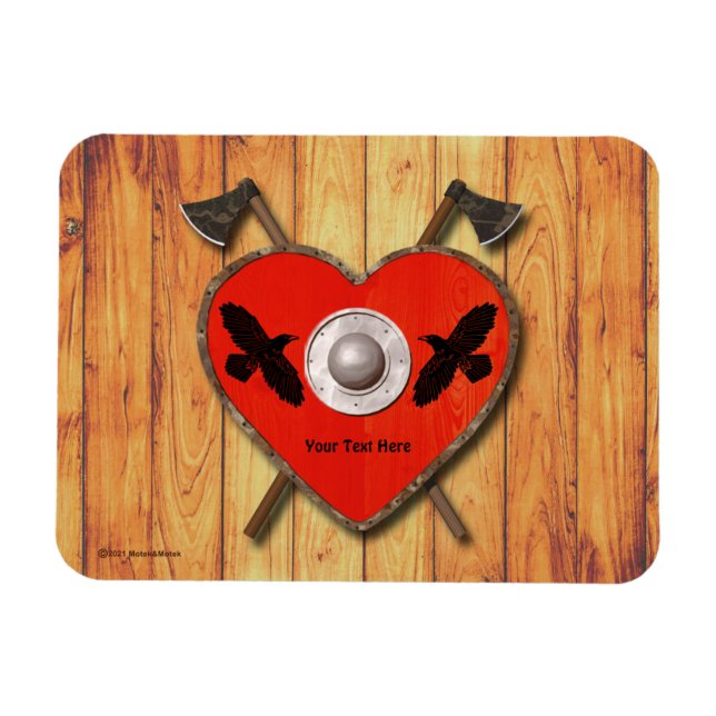 Viking Valentine - Raven Card Magnet (Horizontal)